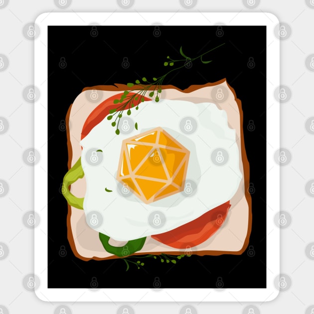 Egg Sandwich Polyhedral Dice Tabletop RPG Sticker by pixeptional